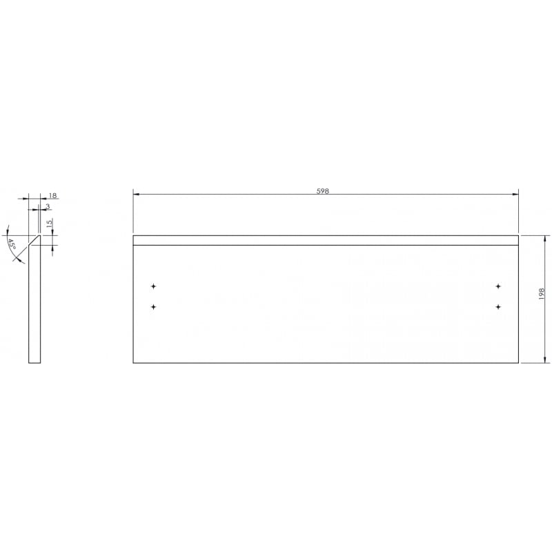 Mexen Orio face avant pour le corps de l'armoire de salle de bain 60 x 20 cm, gris mat - 91A10-0600-235-1-62