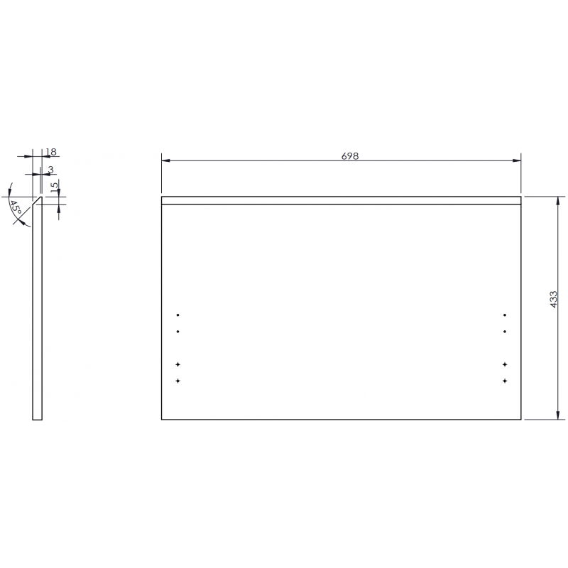 Mexen Orio sprednji del korpusa omarice za kopalnico 70 x 43,5 cm, siva mat - 91A10-0700-470-1-62