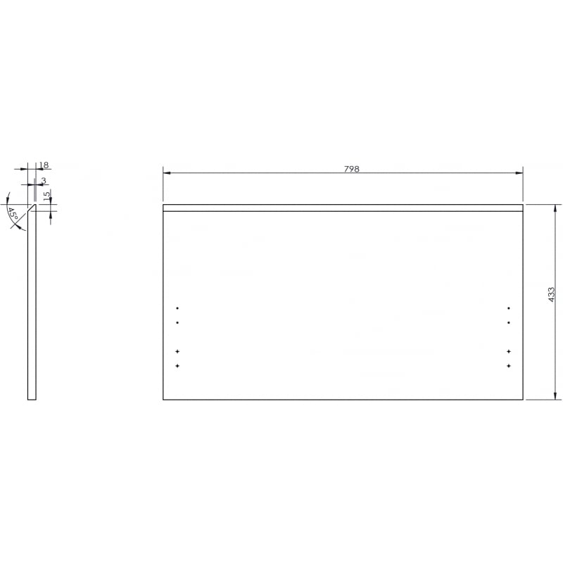 Mexen Orio front for bathroom cabinet body 80 x 43.5 cm, matte graphite - 91A10-0800-470-1-66