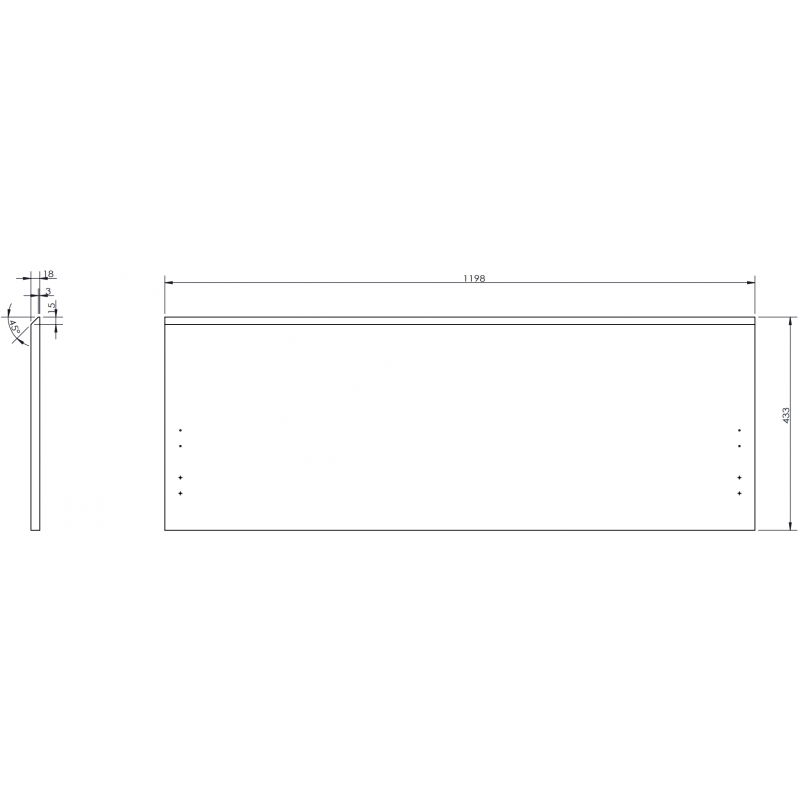 Mexen Orio Front fir de Buedzëmmer-Schräinkierper 120 x 43,5 cm, schwaarz Glanz - 91A10-1200-470-1-70
