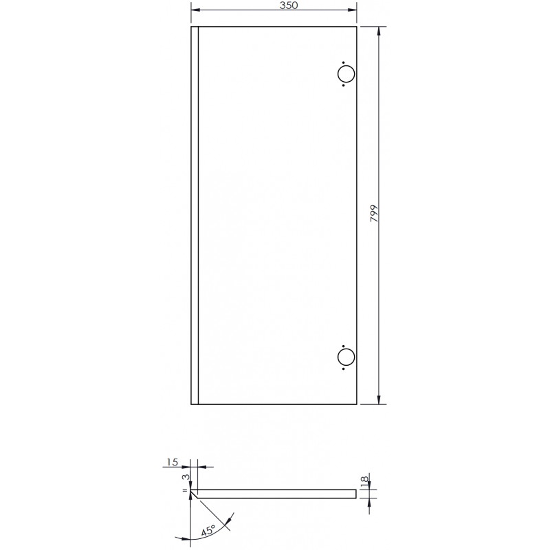 Mexen Orio front voor kastlichaam van badkamerkast 35 x 80 cm (2 stuks), wit glans - 91A11-1600-300-2-00