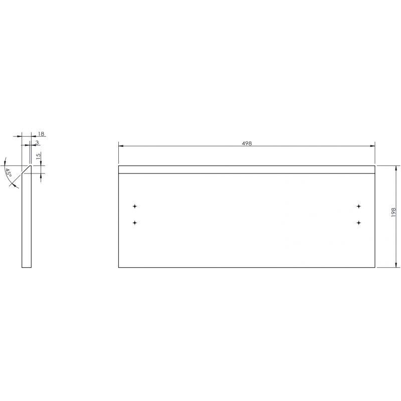 Mexen Rivel façade rainurée pour le corps de l'armoire de salle de bain 50 x 20 cm, blanc mat - 91A20-0500-235-1-01