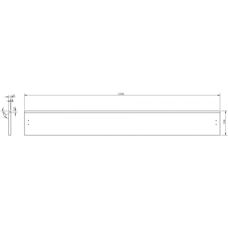 Mexen Rivel devant rainuré pour le corps du meuble de salle de bain 160 x 20 cm, blanc mat - 91A20-1600-235-1-01