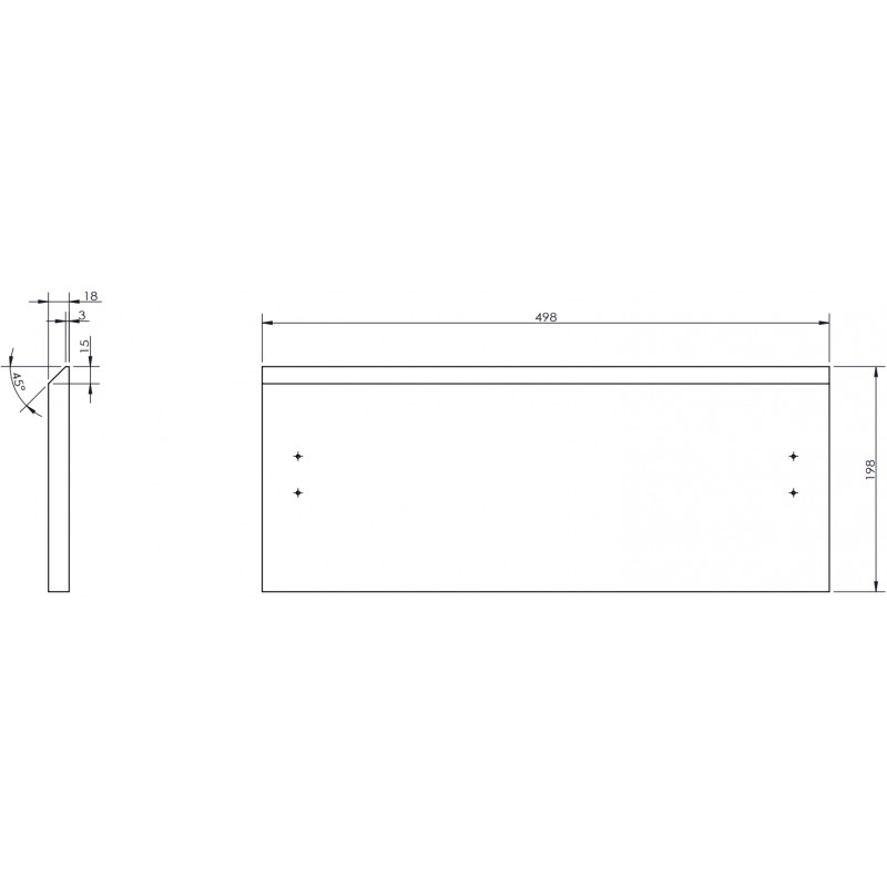 Mexen Rivel front ryflowany do korpusu szafki łazienkowej 50 x 20 cm, szary mat - 91A20-0500-235-1-62