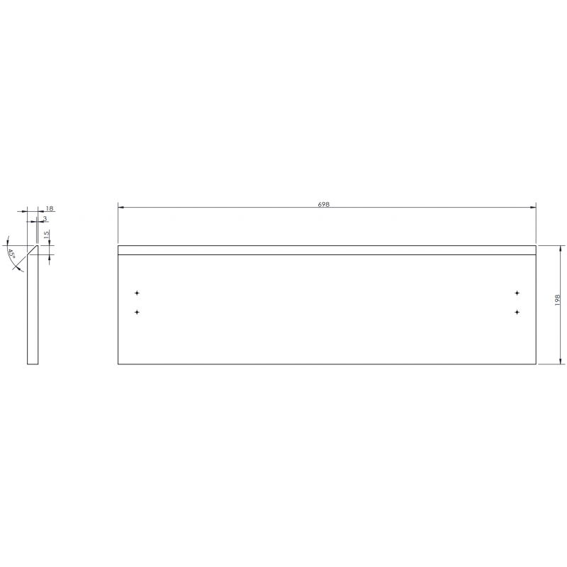 Mexen Rivel front ryflowany do korpusu szafki łazienkowej 70 x 20 cm, szary mat - 91A20-0700-235-1-62