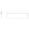 Mexen Rivel Front geriffelt für Badschrankkorpus 80 x 20 cm, graues Matt - 91A20-0800-235-1-62