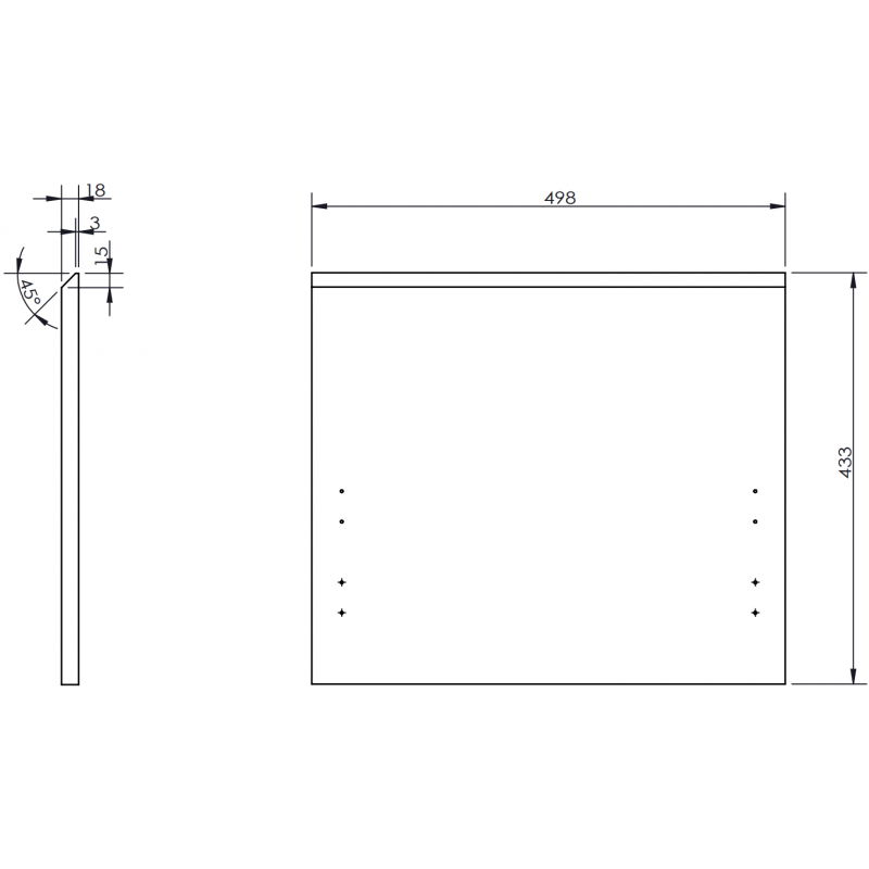Mexen Rivel gerëffelte Front fir de Kierper vum Buedzëmmerkabinett 50 x 43,5 cm, grafitmatt - 91A20-0500-470-1-66