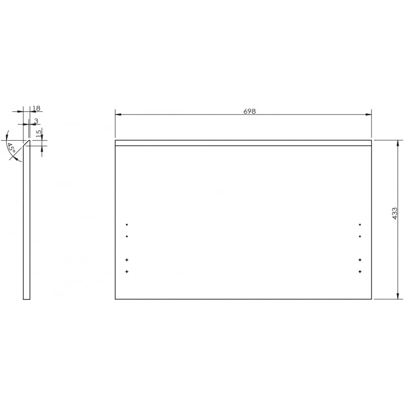 Mexen Rivel frente ranurado para cuerpo de armario de baño 70 x 43,5 cm, roble - 91A20-0700-470-1-81