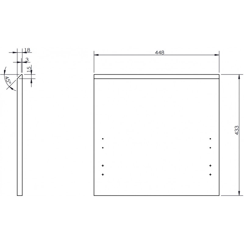 Mexen Rivel front ryflowany do korpusu szafki łazienkowej 45 x 43,5 cm, orzech - 91A20-0450-470-1-86