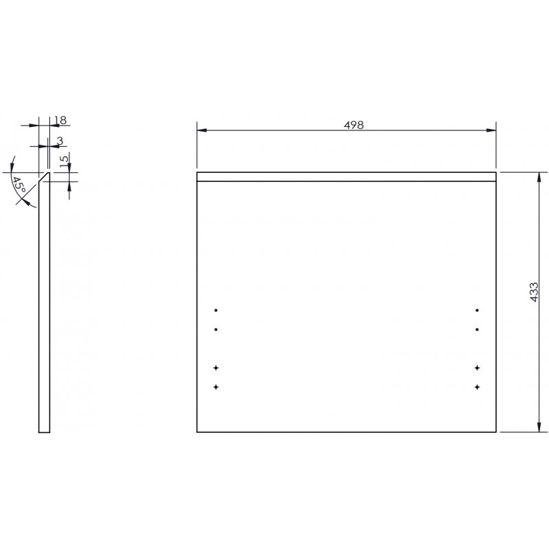 Mexen Rivel front rifft fir de Korpus vum Buedzëmmer Schaf 50 x 43,5 cm, Nëss - 91A20-0500-470-1-86