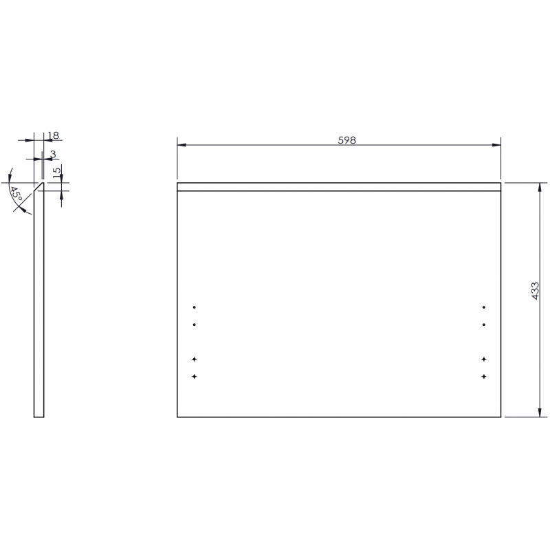 Mexen Rivel sprednji del z rebrastim vzorcem za ohišje kopalniške omarice 60 x 43,5 cm, oreh - 91A20-0600-470-1-86