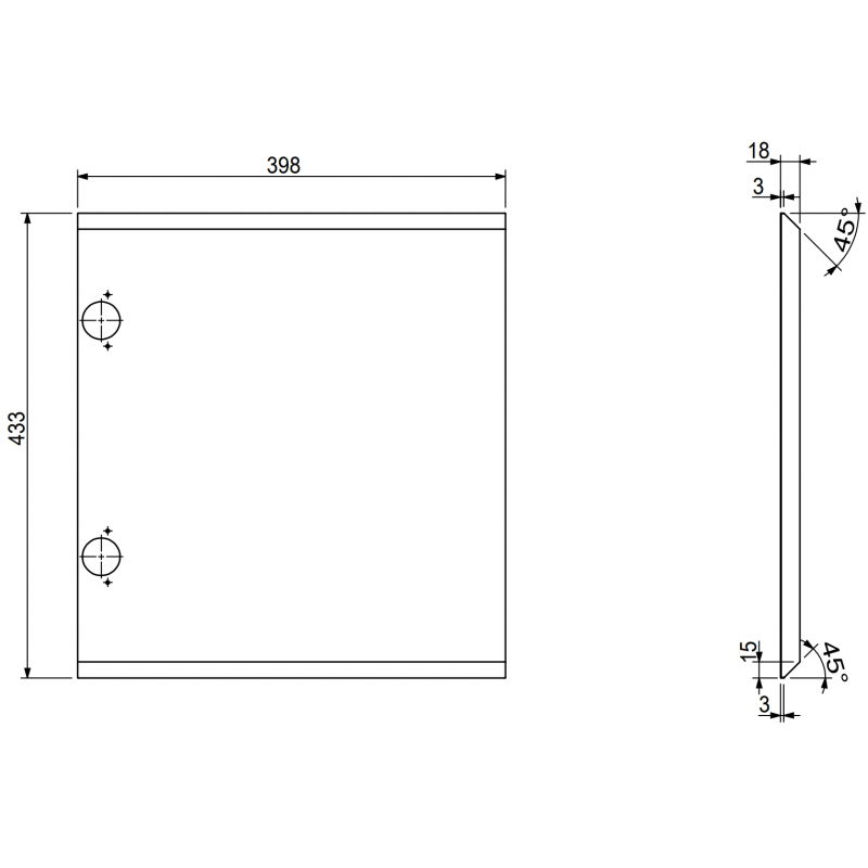 Mexen Rivel front rebrast za ohišje kopalniške omarice 40 x 43,5 cm, siv mat - 91A21-0400-470-1-62