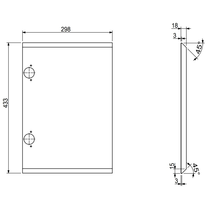 Mexen Rivel etuosa uritettu kylpyhuoneen kaapin runkoon 30 x 43,5 cm, tammi - 91A21-0300-470-1-81
