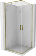 Mexen Exo-R Duo kabina prysznicowa kwadratowa uchylna 70 x 70 cm, transparent, złota - 8110-070-070-50-00