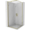 Mexen Exo-R Duo cabina doccia quadrata a battente 90 x 90 cm, trasparente, oro - 8110-090-090-50-00