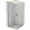 Mexen Exo-R Duo quadratische Duschkabine mit Schwingtür 90 x 90 cm, transparent, gold - 8110-090-090-50-00