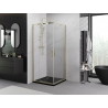 Mexen Exo-R Duo kabina prysznicowa kwadratowa uchylna 100 x 100 cm, transparent, złota - 8110-100-100-50-00