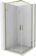 Mexen Exo-S Duo quadratische Duschkabine mit Schiebetür 70 x 70 cm, transparent, gold - 8111-070-070-50-00