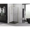 Mexen Exo quadratische Duschkabine, verschiebbar, 100 x 100 cm, transparent, gold - 8111-100-100-50-00