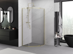 Mexen Exo-R piecstūra veramā dušas kabīne 80 x 80 cm, caurspīdīga, zelta - 812-080-080-50-00