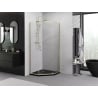 Mexen Exo-R femkantig vikbar duschkabin 80 x 80 cm, transparent, guld - 812-080-080-50-00