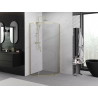 Mexen Exo-R cabina de duche pentagonal com porta de abrir 90 x 90 cm, transparente, dourada - 812-090-090-50-00