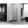 Mexen Exo-R cabina de duche pentagonal com porta de abrir 90 x 90 cm, transparente, dourada - 812-090-090-50-00