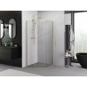 Mexen Exo-R cabina de ducha pentagonal abatible 90 x 90 cm, transparente, dorada - 812-090-090-50-00