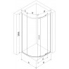 Mexen Exo-S καμπίνα ντους ημικυκλική συρόμενη 70 x 70 εκ., διάφανη, χρυσή