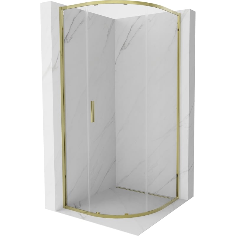 Mexen Exo-S runde Duschkabine zum Schieben 70 x 70 cm, transparent, gold - 8131-070-070-50-00