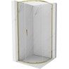 Mexen Exo-S kabina prysznicowa półokrągła rozsuwana 70 x 70 cm, transparent, złota - 8131-070-070-50-00