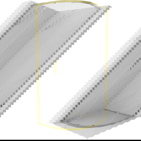 Mexen Exo Hallefkrees Duschkabinn verréckelbar 80 x 80 cm, transparent, gëllen - 8131-080-080-50-00