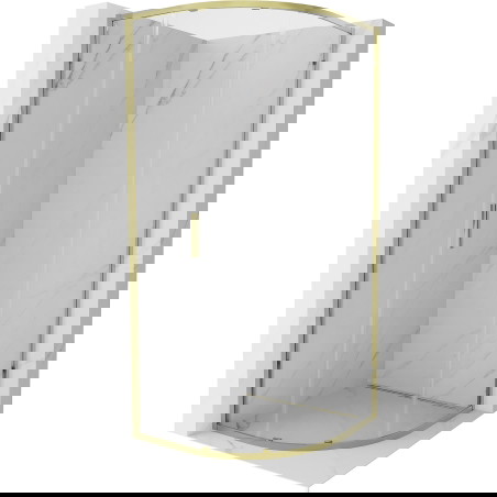 Mexen Exo polkrožna drsna prha 80 x 80 cm, prozorna, zlata - 8131-080-080-50-00