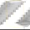 Mexen Exo Duschkabine, halbrund, Schiebetür 90 x 80 cm, transparent, gold - 8131-090-080-50-00