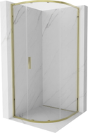 Mexen Exo-S kabina prysznicowa półokrągła rozsuwana 90 x 90 cm, transparent, złota - 8131-090-090-50-00