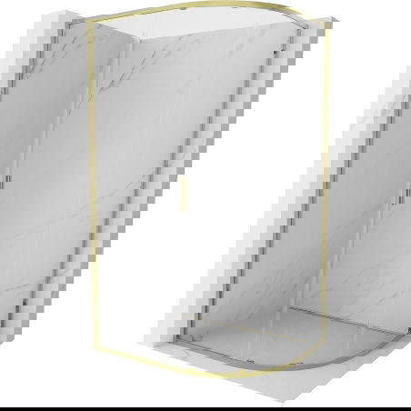 Mexen Exo Halbkreis-Duschkabine Schiebetür 100 x 80 cm, transparent, gold - 8131-100-080-50-00