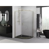 Mexen Exo-S cabina de ducha semicircular corredera 100 x 80 cm, transparente, dorada - 8131-100-080-50-00