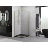 Mexen Exo-S polkrožna drsna tuš kabina 100 x 100 cm, prozorna, zlata - 8131-100-100-50-00