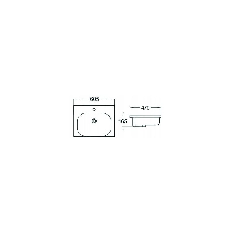 Mexen Erika inbyggd tvättställ i bänkskiva 60 x 47 cm, vit - 25526000