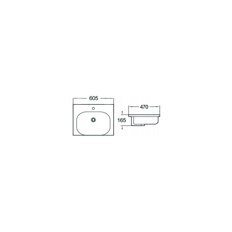 Mexen Erika lavatório embutido no balcão 60 x 47 cm, branco - 25526000