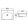 Mexen Erika built-in countertop washbasin 60 x 47 cm, white - 25526000