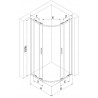 Mexen Exo-S Duo pusapaļš bīdāms dušas kabīne 80 x 80 cm, caurspīdīga, zelta - 8132-080-080-50-00