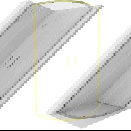 Mexen Exo καμπίνα ντους ημικυκλική συρόμενη 80 x 80 cm, διαφανής, χρυσή