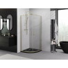 Mexen Exo-S Duo ημικυκλική καμπίνα ντους συρόμενη 80 x 80 cm, διάφανη, χρυσή