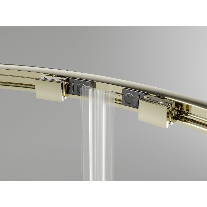 Mexen Exo cabina doccia semicircolare scorrevole 90 x 80 cm, trasparente, oro - 8132-090-080-50-00