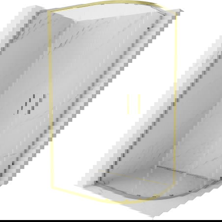 Mexen Exo καμπίνα ντους ημικυκλική συρόμενη 90 x 80 cm, διάφανη, χρυσή