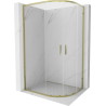 Mexen Exo-S Duo polkrožna drsna tuš kabina 90 x 80 cm, prosojna, zlata - 8132-090-080-50-00