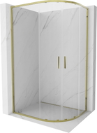 Mexen Exo-S Duo kabina prysznicowa półokrągła rozsuwana 90 x 80 cm, transparent, złota - 8132-090-080-50-00