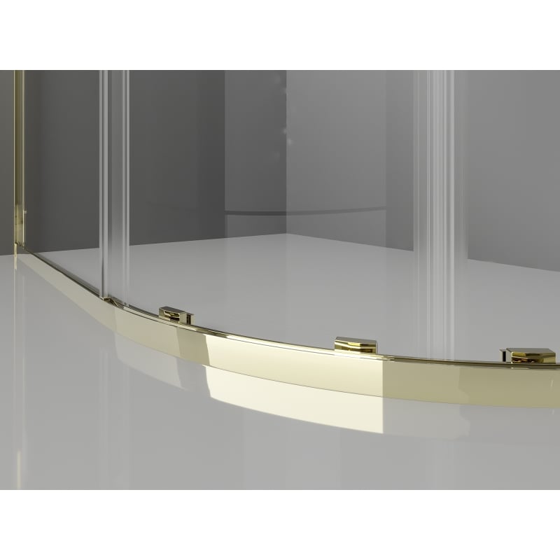 Mexen Exo-S Duo cabina doccia semicircolare scorrevole 100 x 80 cm, trasparente, oro - 8132-100-080-50-00
