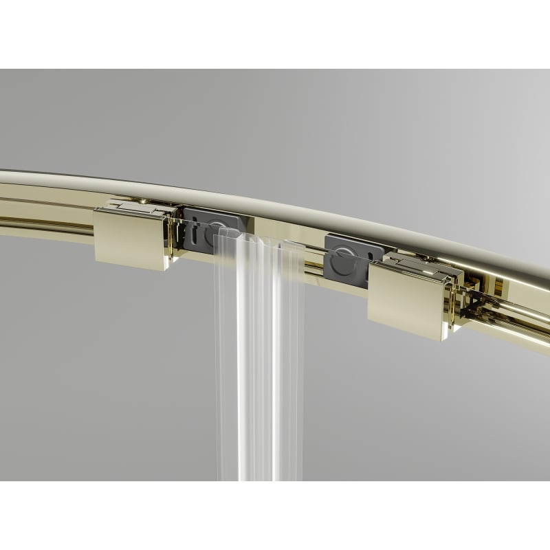 Mexen Exo-S Duo cabina doccia semicircolare scorrevole 100 x 80 cm, trasparente, oro - 8132-100-080-50-00